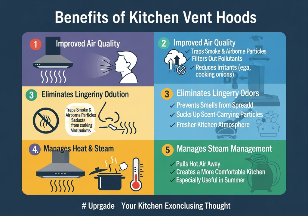 Kitchen vent hoods are great at managing heat and steam.