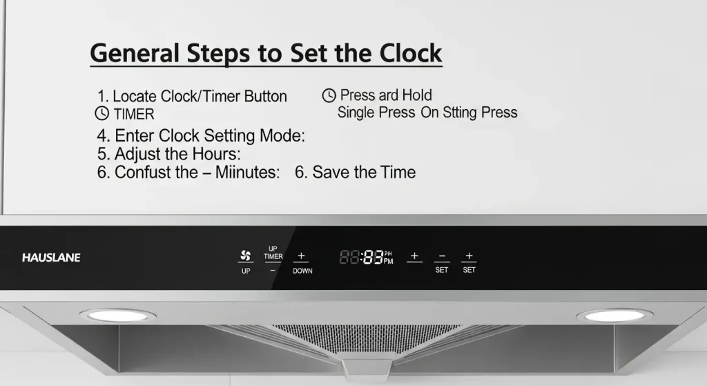 How to Set Clock on Hauslane Range Hood