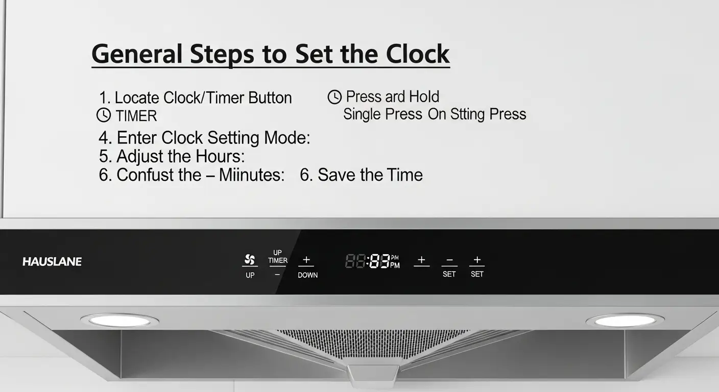 How to Set Clock on Hauslane Range Hood