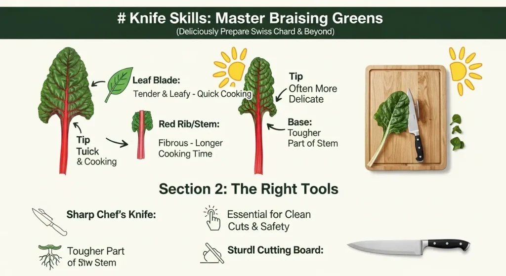 Knife Skills How To Cut Swiss Chard And Other Braising Greens