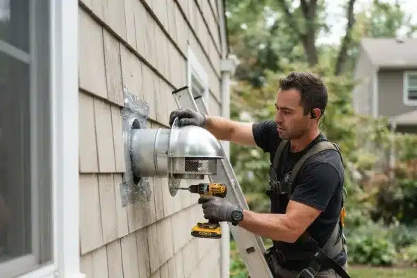 Installing the Exterior Vent Cap and Ductwork