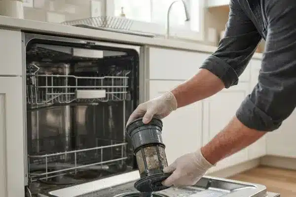 Safety precautions of turning off power and wearing protective gloves