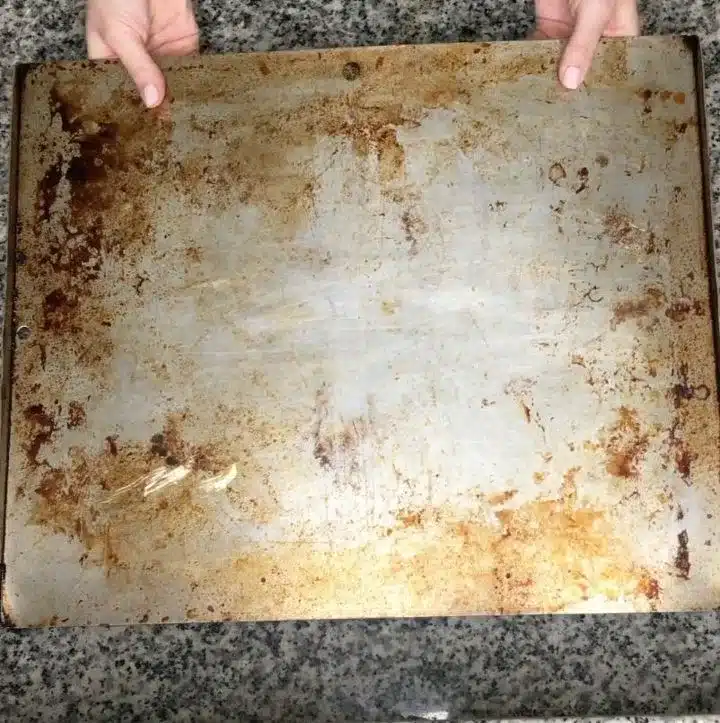 how to clean metal cookie sheets