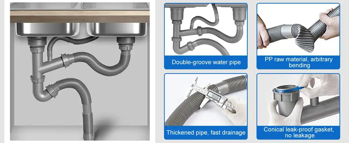 how to take pipe underneath double kitchen sink apart
