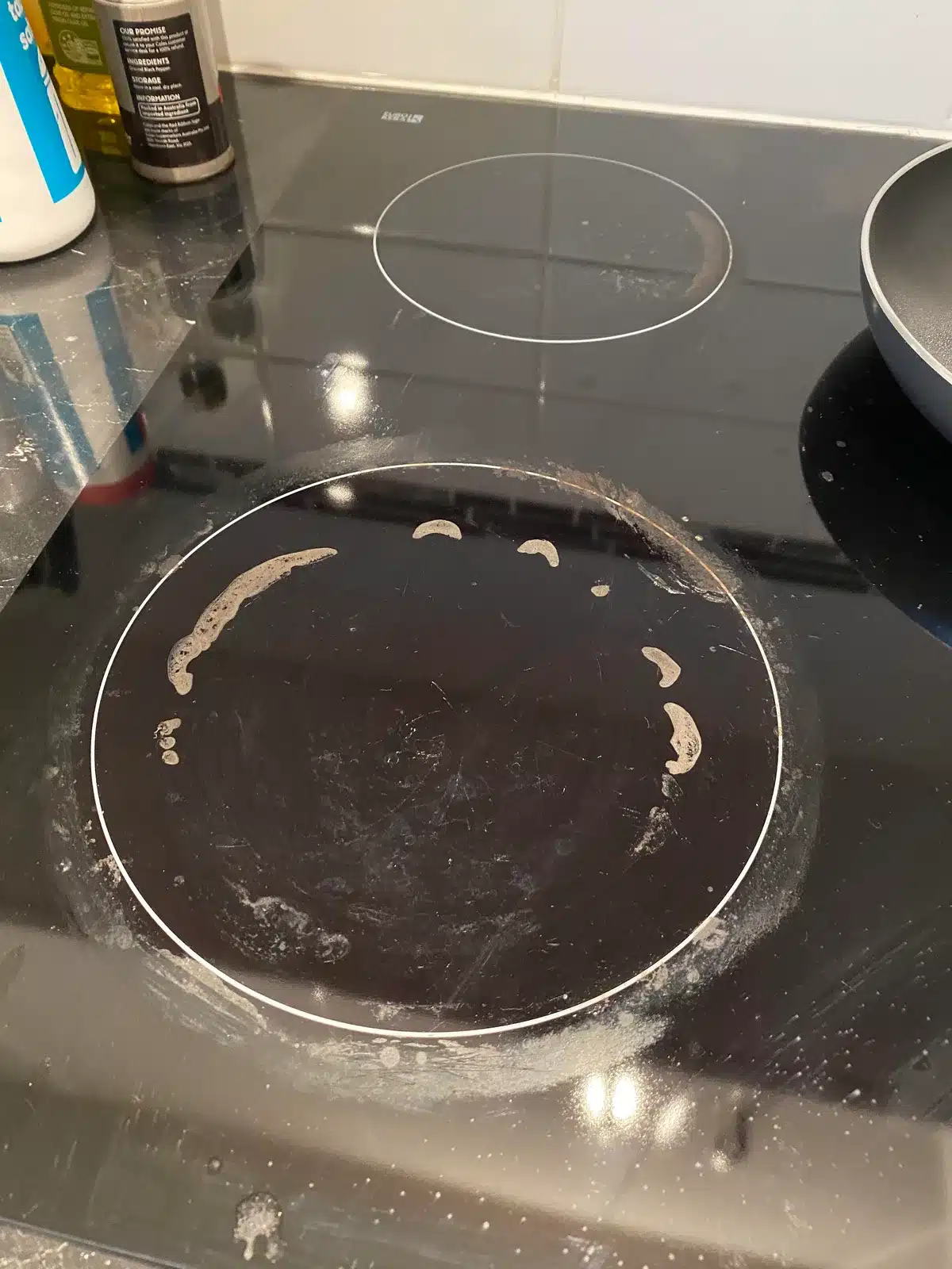 can you scrub burnt water off stove if recent