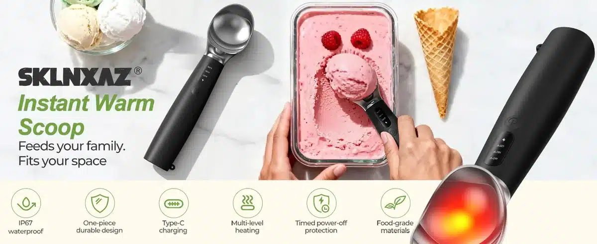 heated ice cream scoop heating mechanism