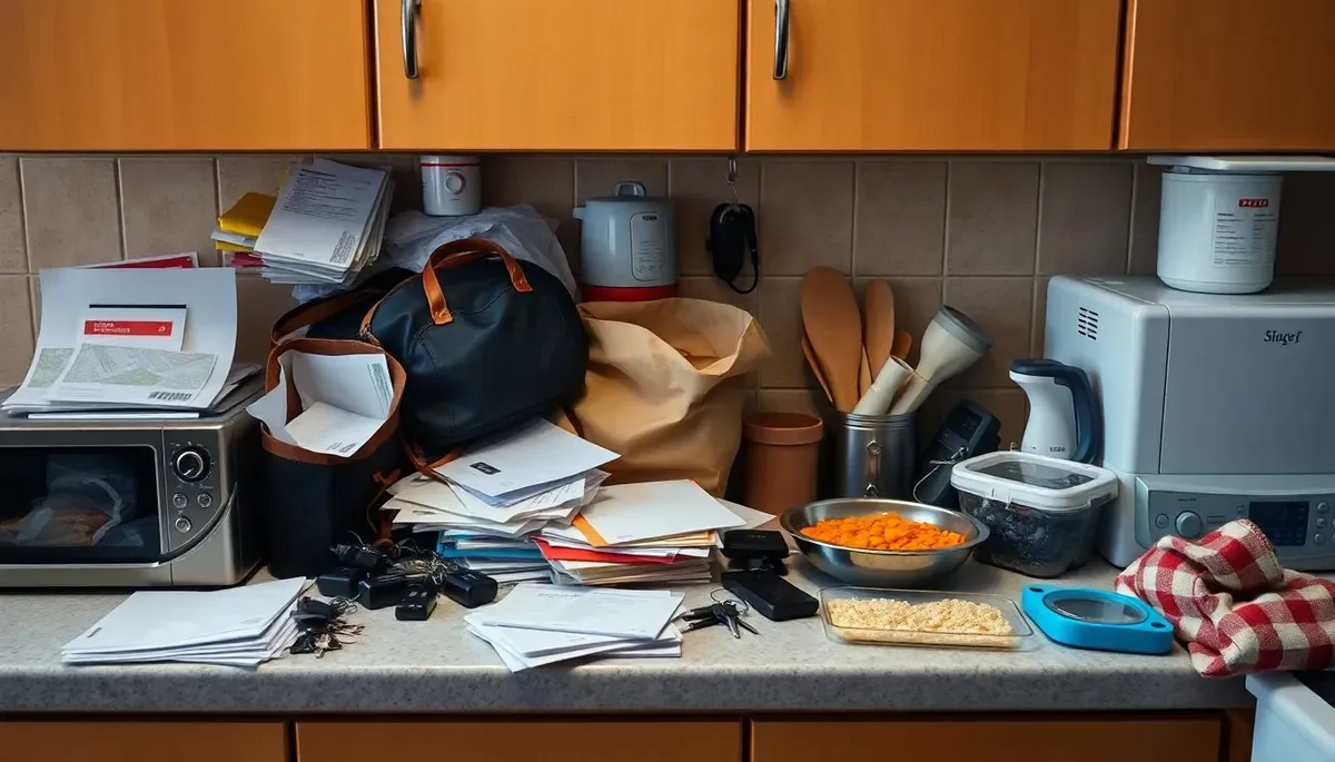 kitchen counter landing zone clutter