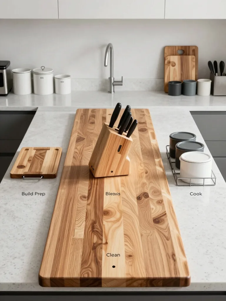 kitchen counter zoning workflow