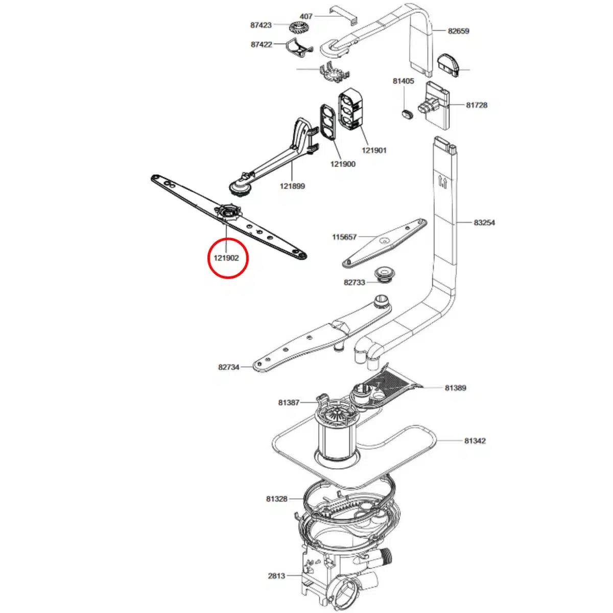 Spray arm end cap