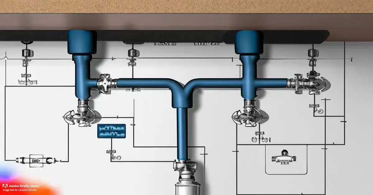 under-sink kitchen drain piping