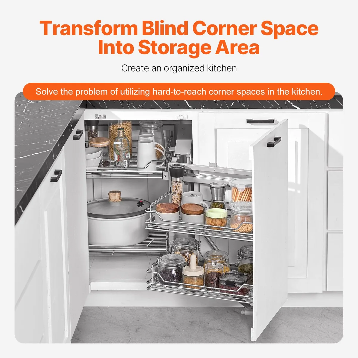 corner cabinet organizer features