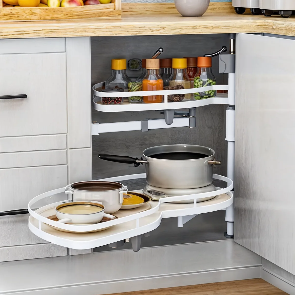 corner cabinet organizer installation