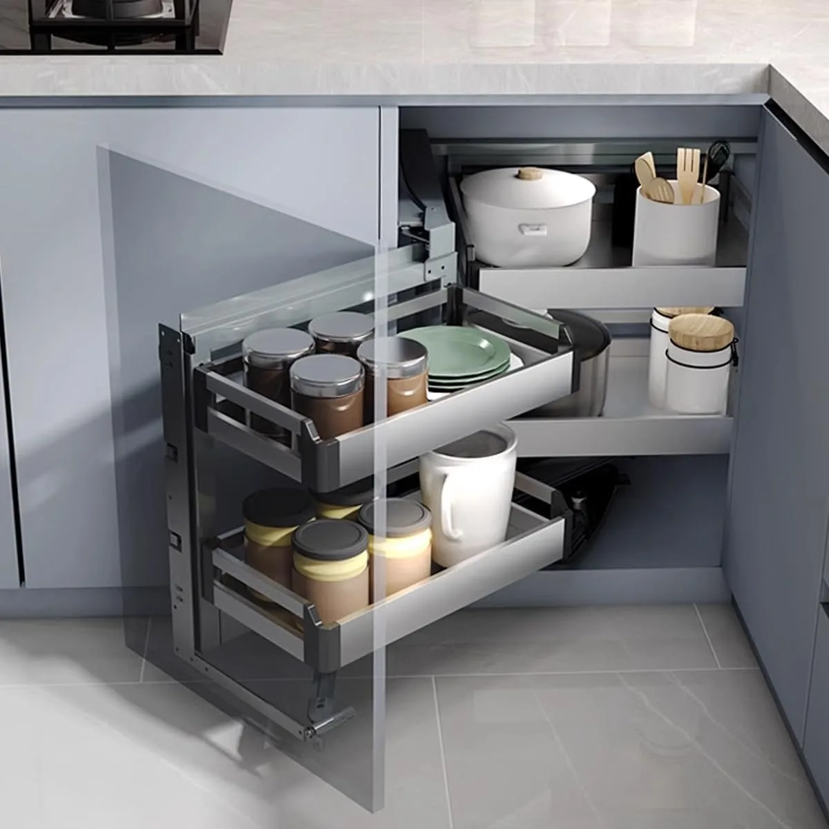 corner cabinet organizer installation steps