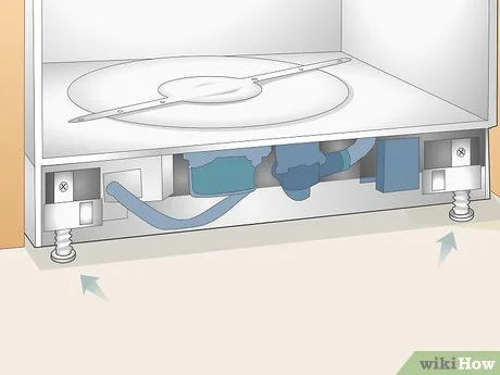 Dishwasher leveling feet adjustment