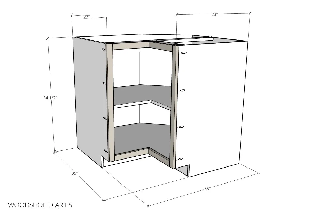measuring corner cabinet