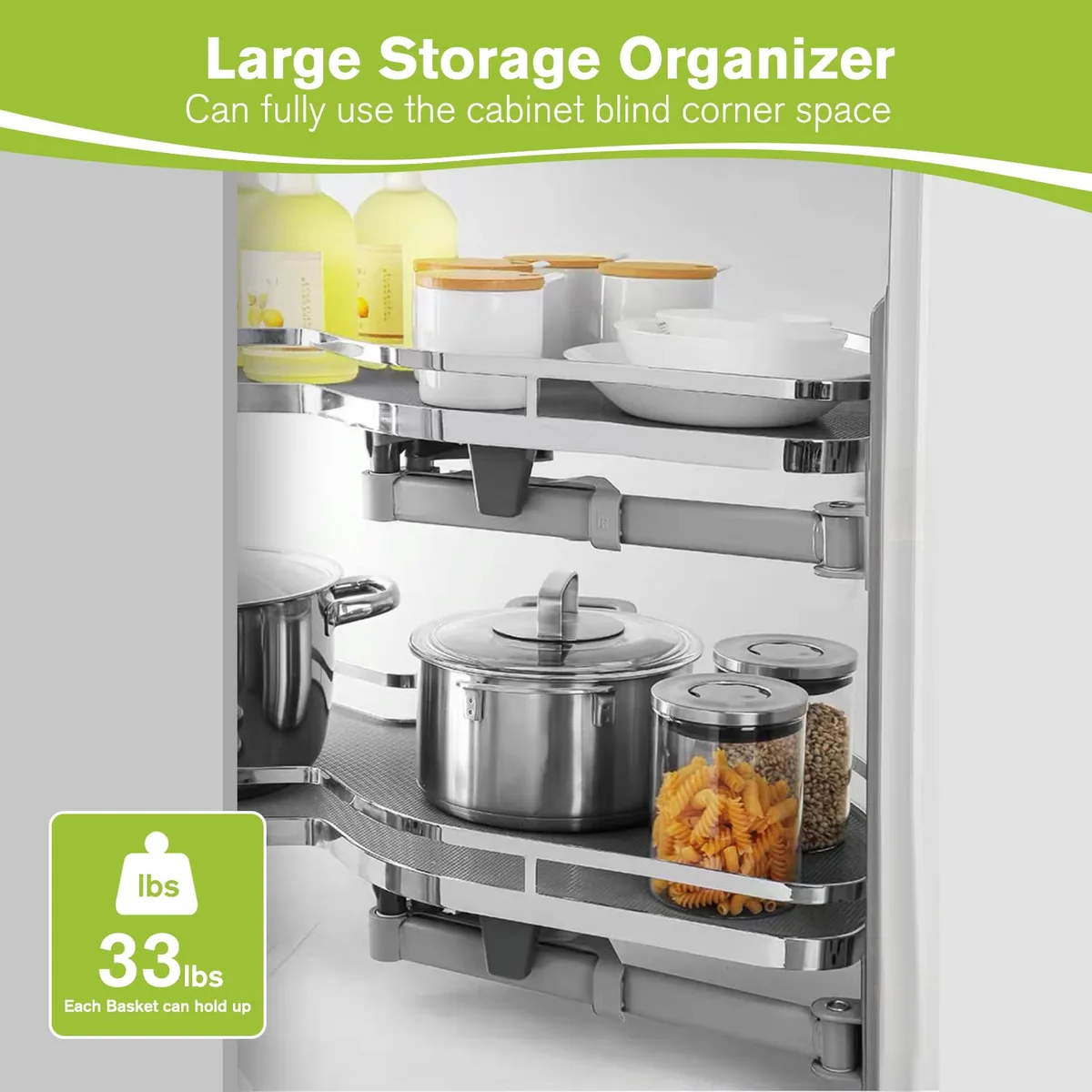polypropylene plastic corner cabinet organizer