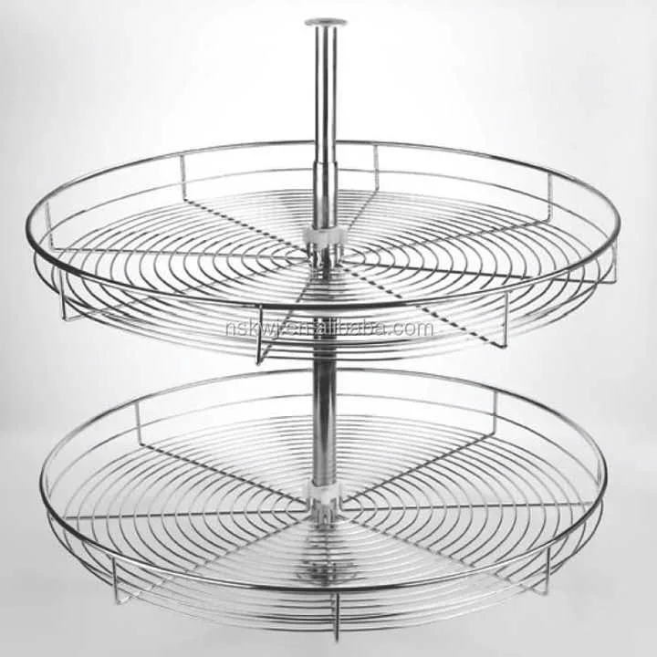 stainless steel wire corner lazy susan organizer